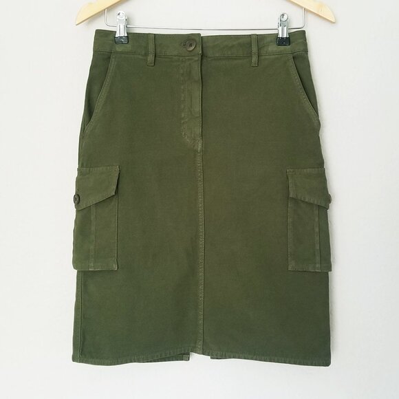 Aritzia Wilfred Free Havasu Cargo Skirt 2 Olive Army Green Mid Rise Pockets $110 - Picture 7 of 16
